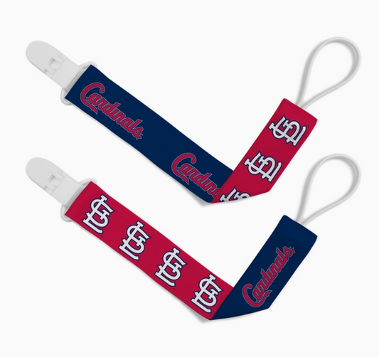 Cardinals Pacifier Clip 2-pack